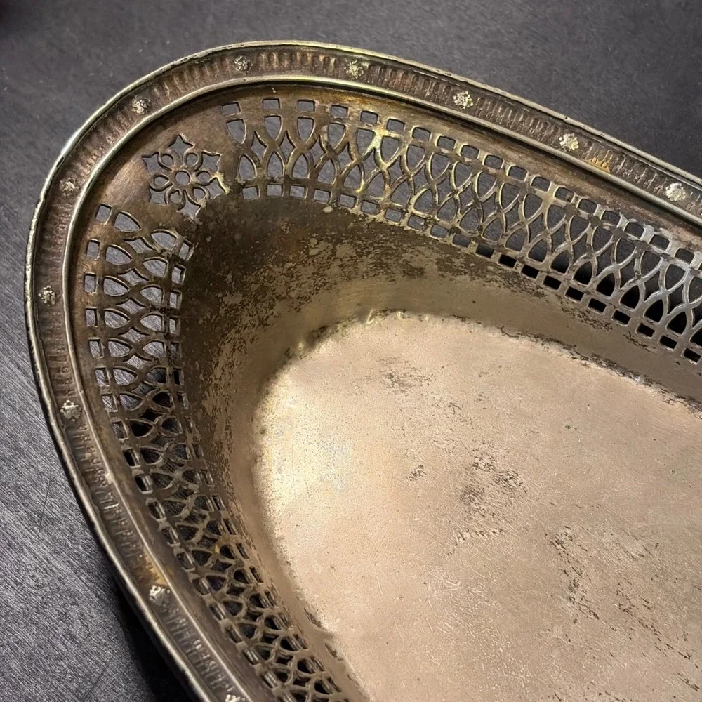 Ambassador Hotel Atlantic City International Silver Soldered Oval Bread Basket